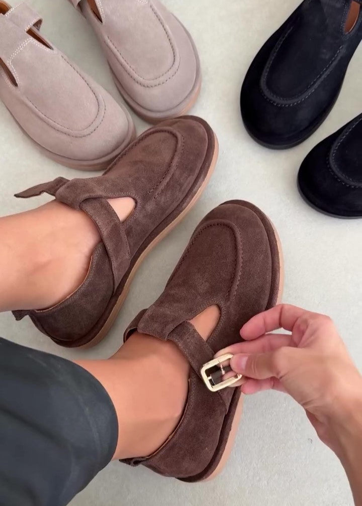 Round-toe Low-heeled Flats