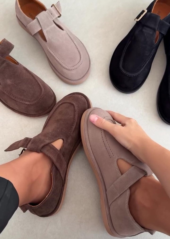 Round-toe Low-heeled Flats