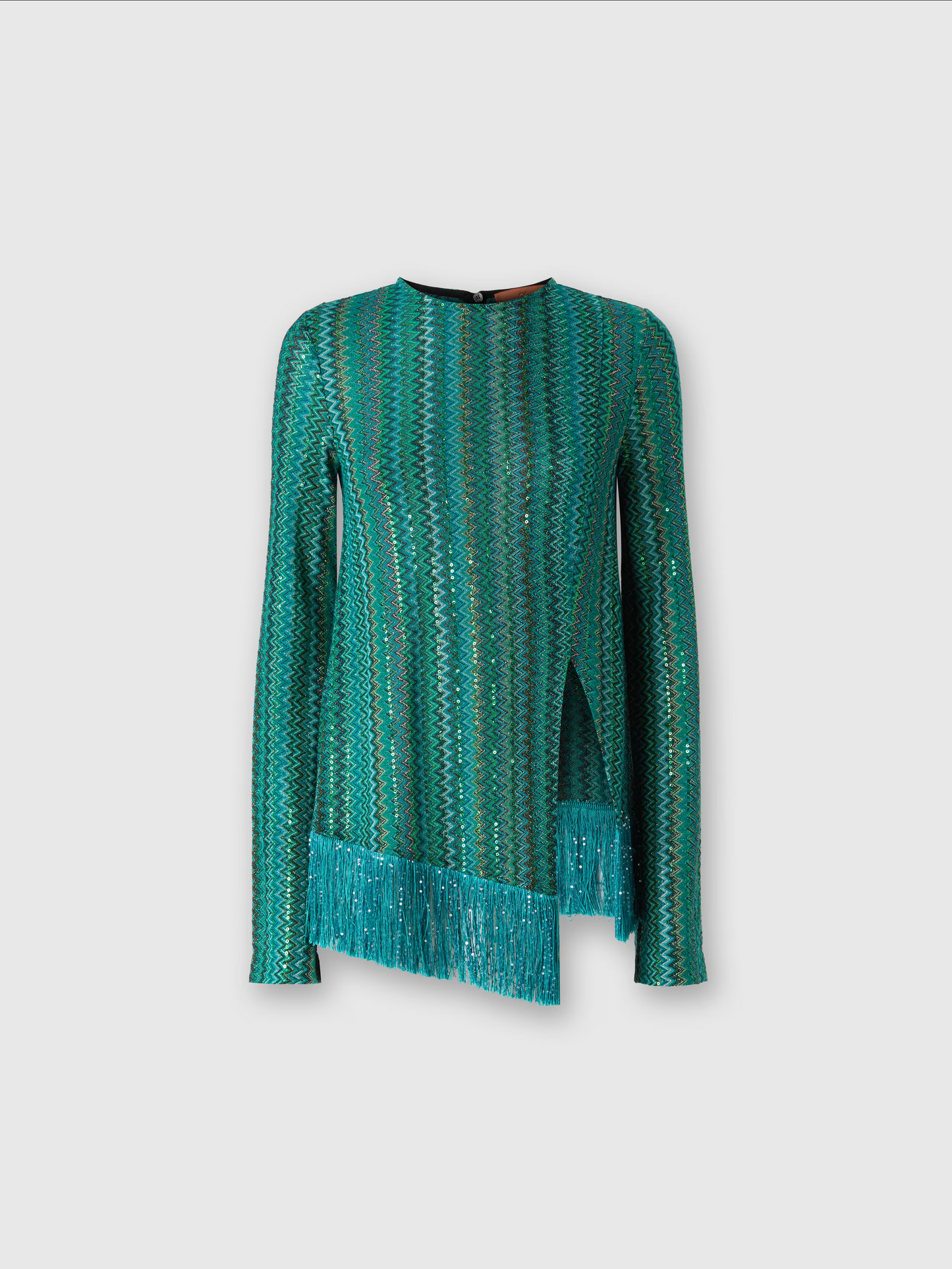 Asymmetric Tassel Zigzag Sweater Set