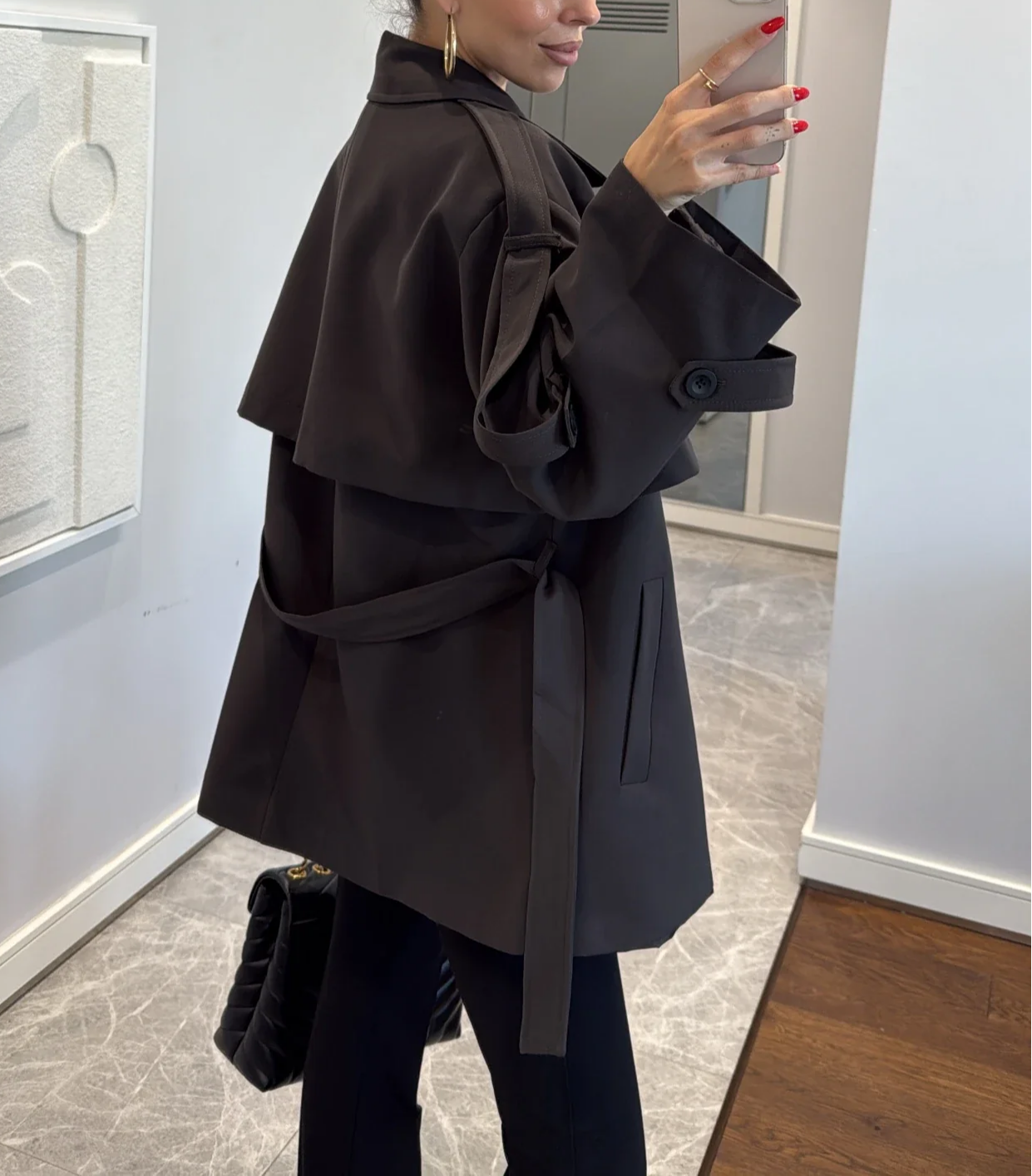 Oversized Drop Shoulder Trench Coat