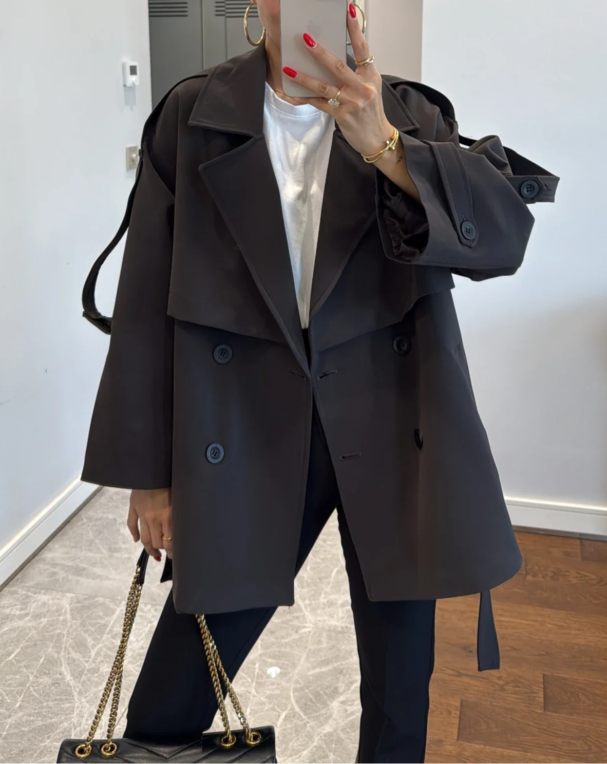 Oversized Drop Shoulder Trench Coat