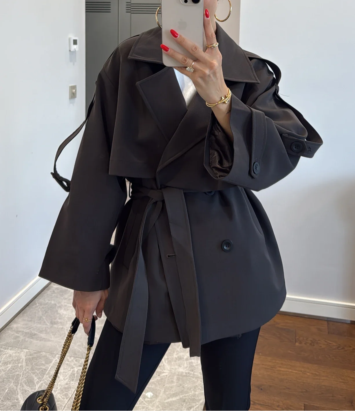 Oversized Drop Shoulder Trench Coat
