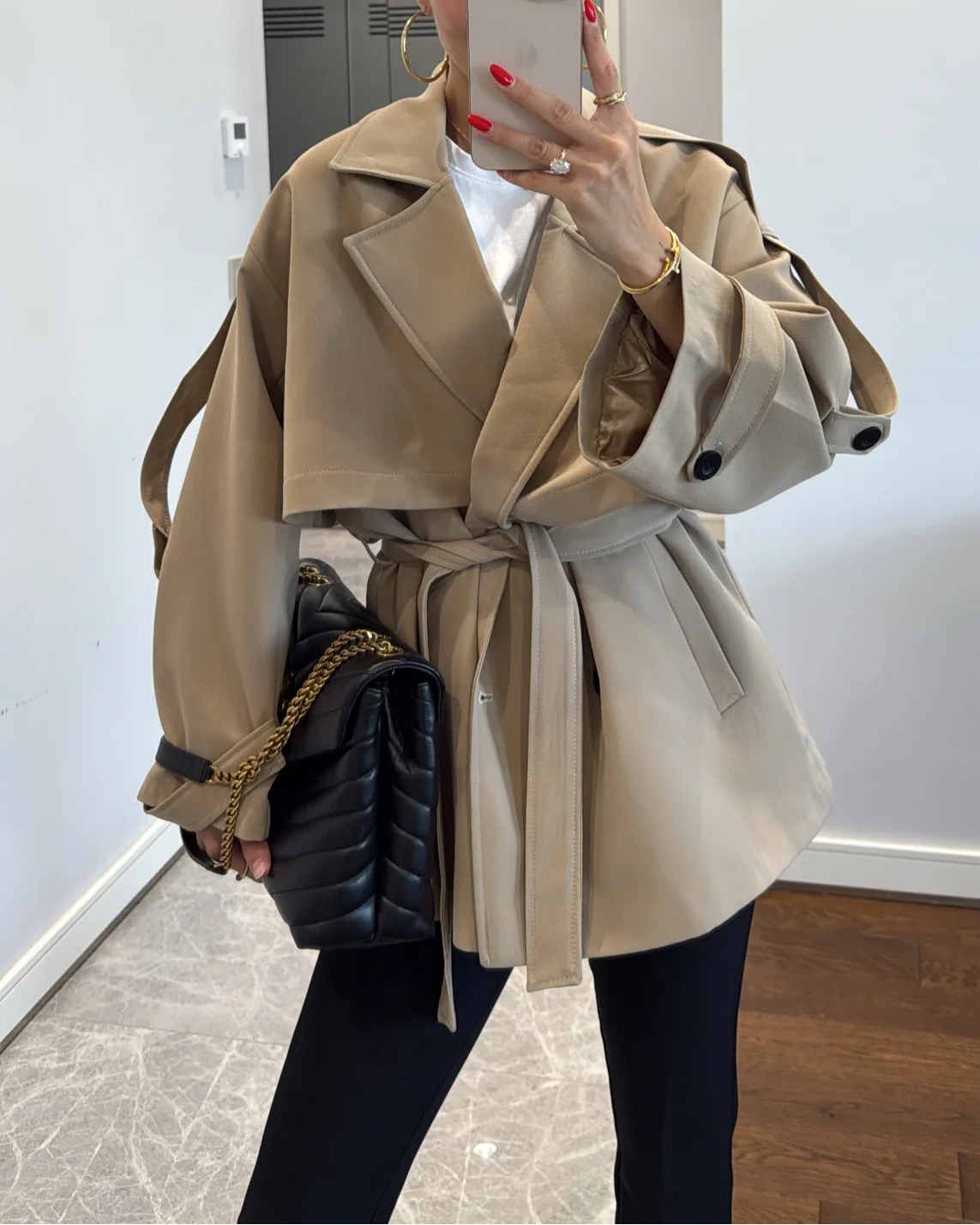 Oversized Drop Shoulder Trench Coat