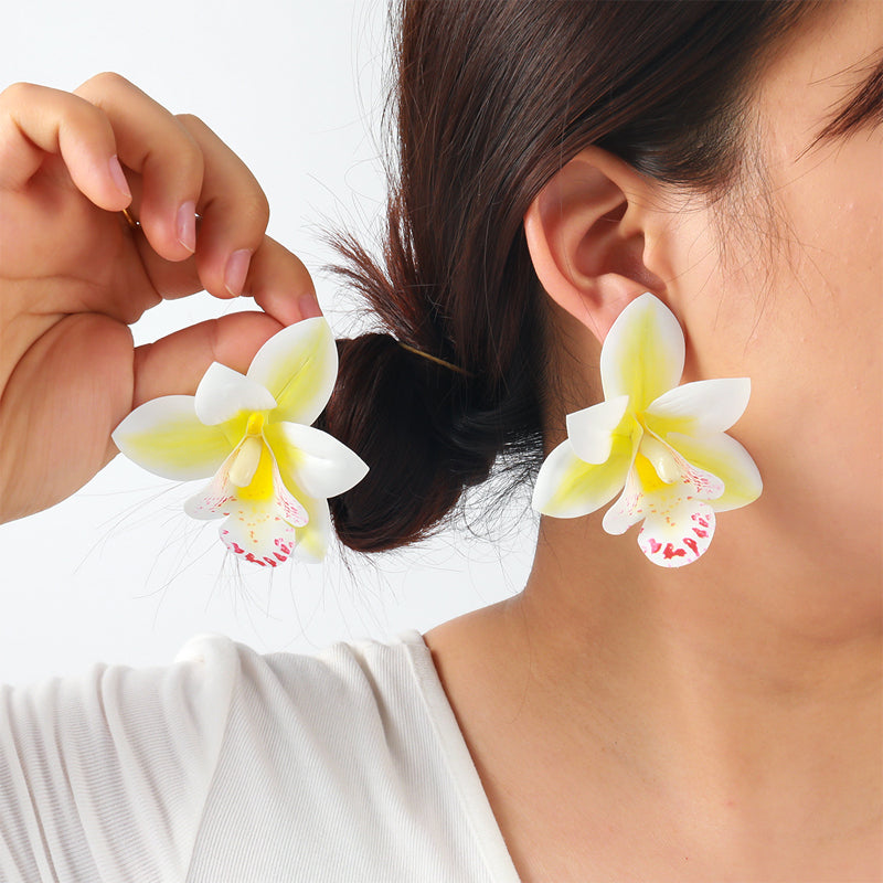 Holiday Phalaenopsis Multi-layer Earrings
