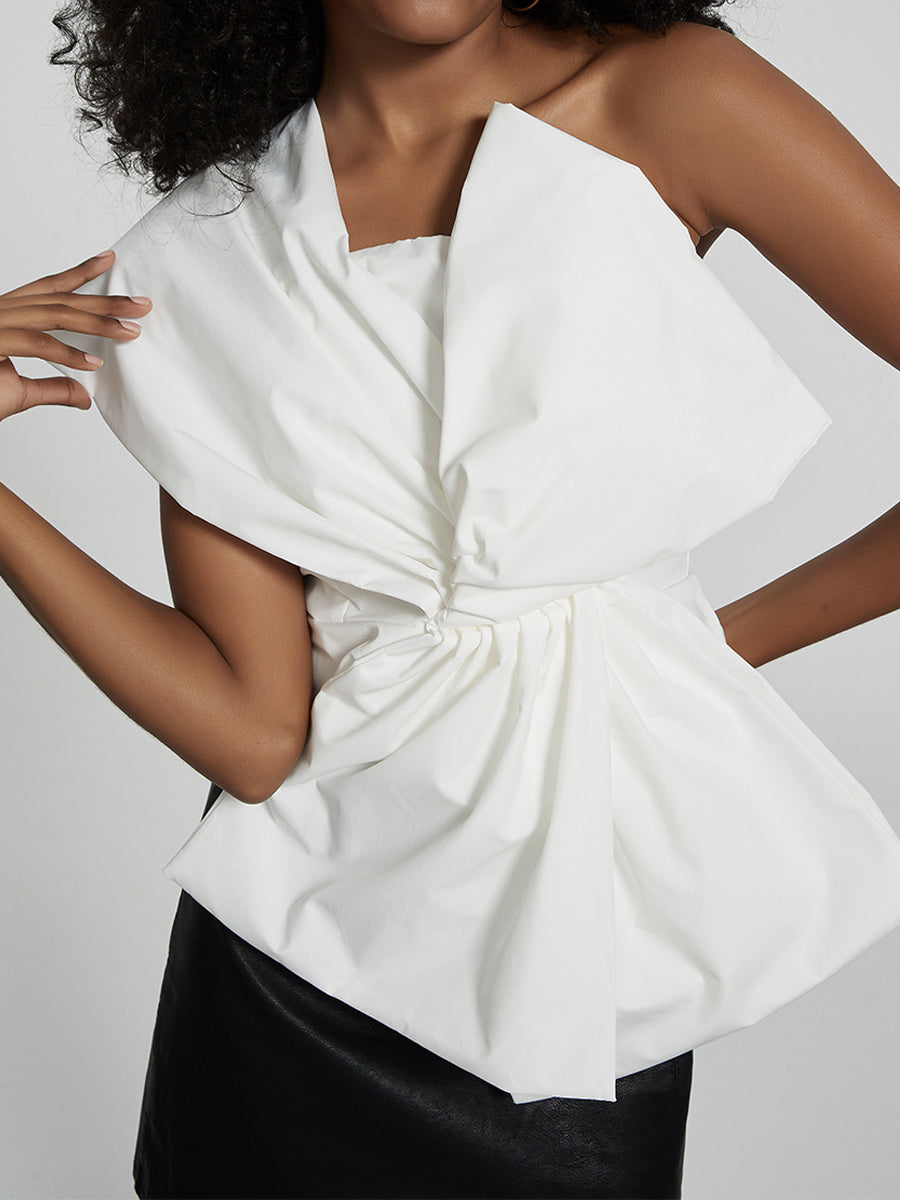 Bow Detail One Shoulder Fashion Top