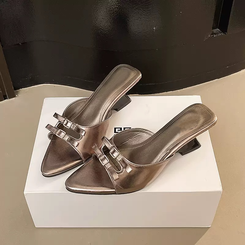 Bow Strap Wedge Sandals