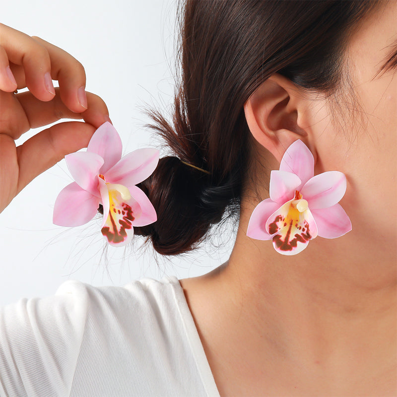 Holiday Phalaenopsis Multi-layer Earrings