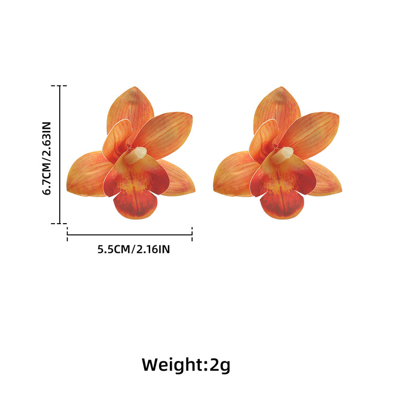 Holiday Phalaenopsis Multi-layer Earrings