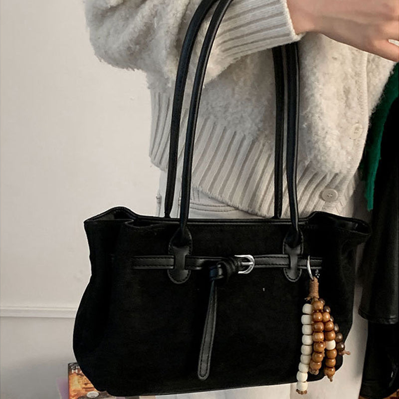 Vintage Large Capacity Suede Tote Bag Underarm Bag