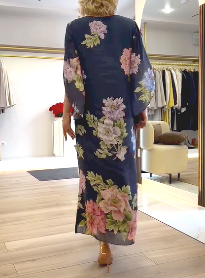 Flowy Chiffon Floral Midi Dress