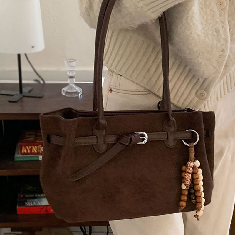 Vintage Large Capacity Suede Tote Bag Underarm Bag