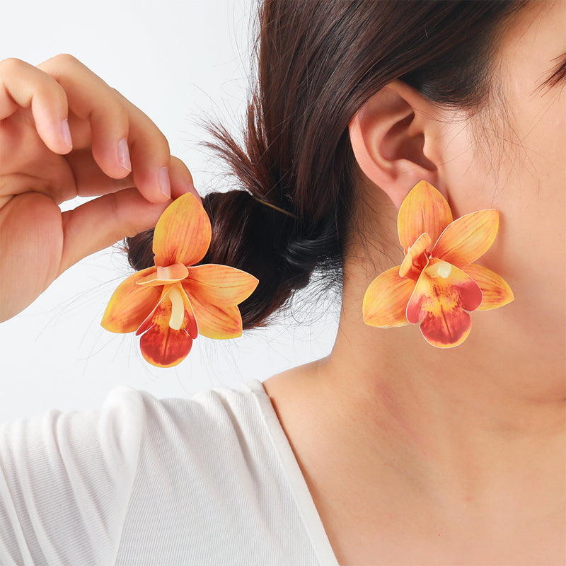 Holiday Phalaenopsis Multi-layer Earrings