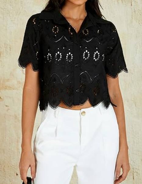 Eyelet Chic Summer Blouse