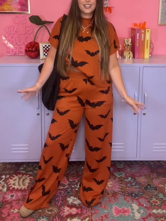 Casual Loose Christmas Pattern Suit