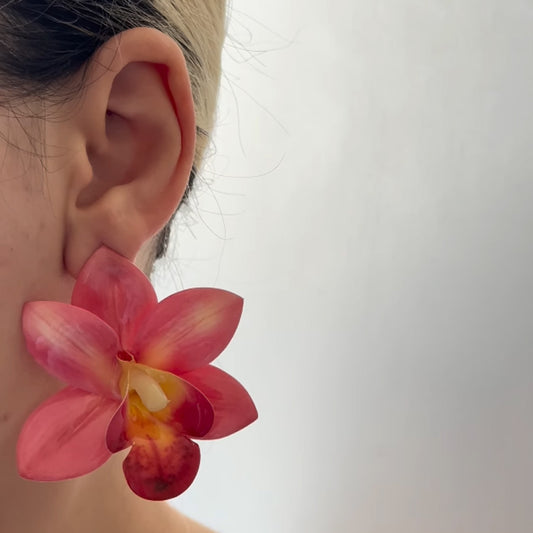 Holiday Phalaenopsis Multi-layer Earrings