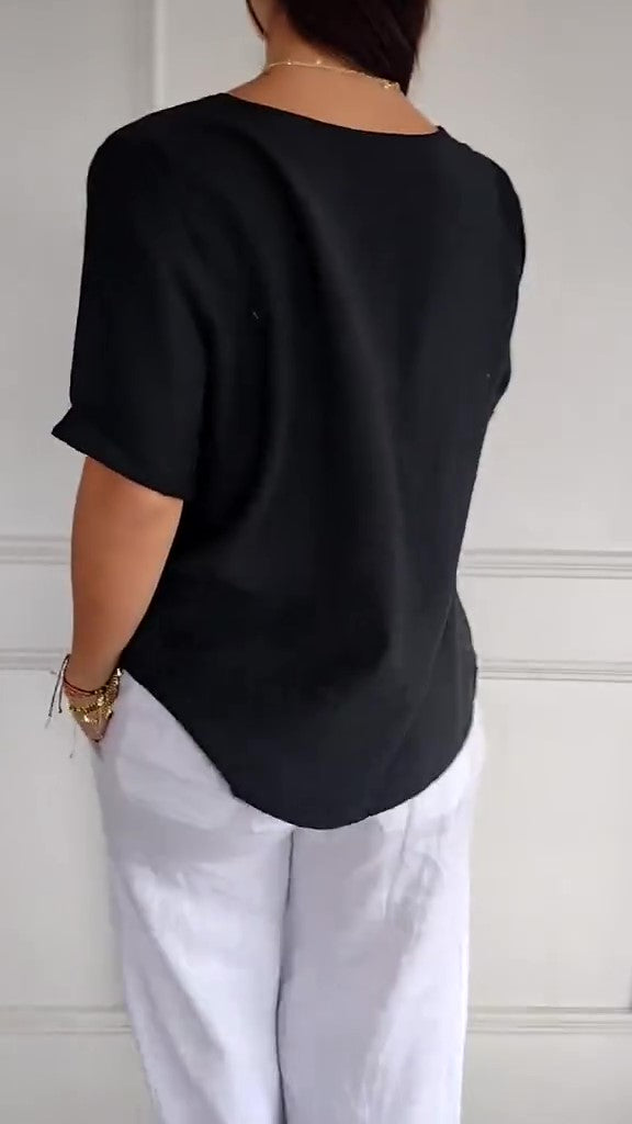 Casual Cotton and Linen Button-Down Shirt