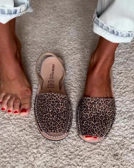 Leopard Print Open Toe Sandals
