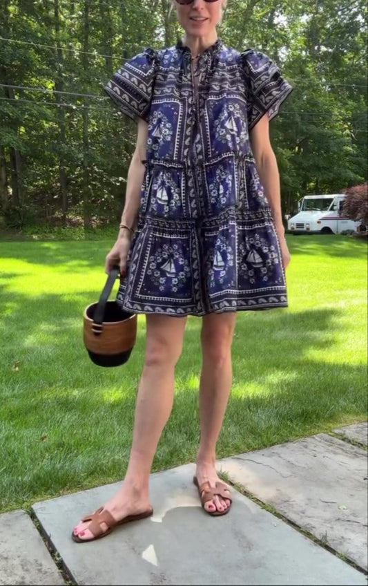 Ruffle Hem Tie Dress