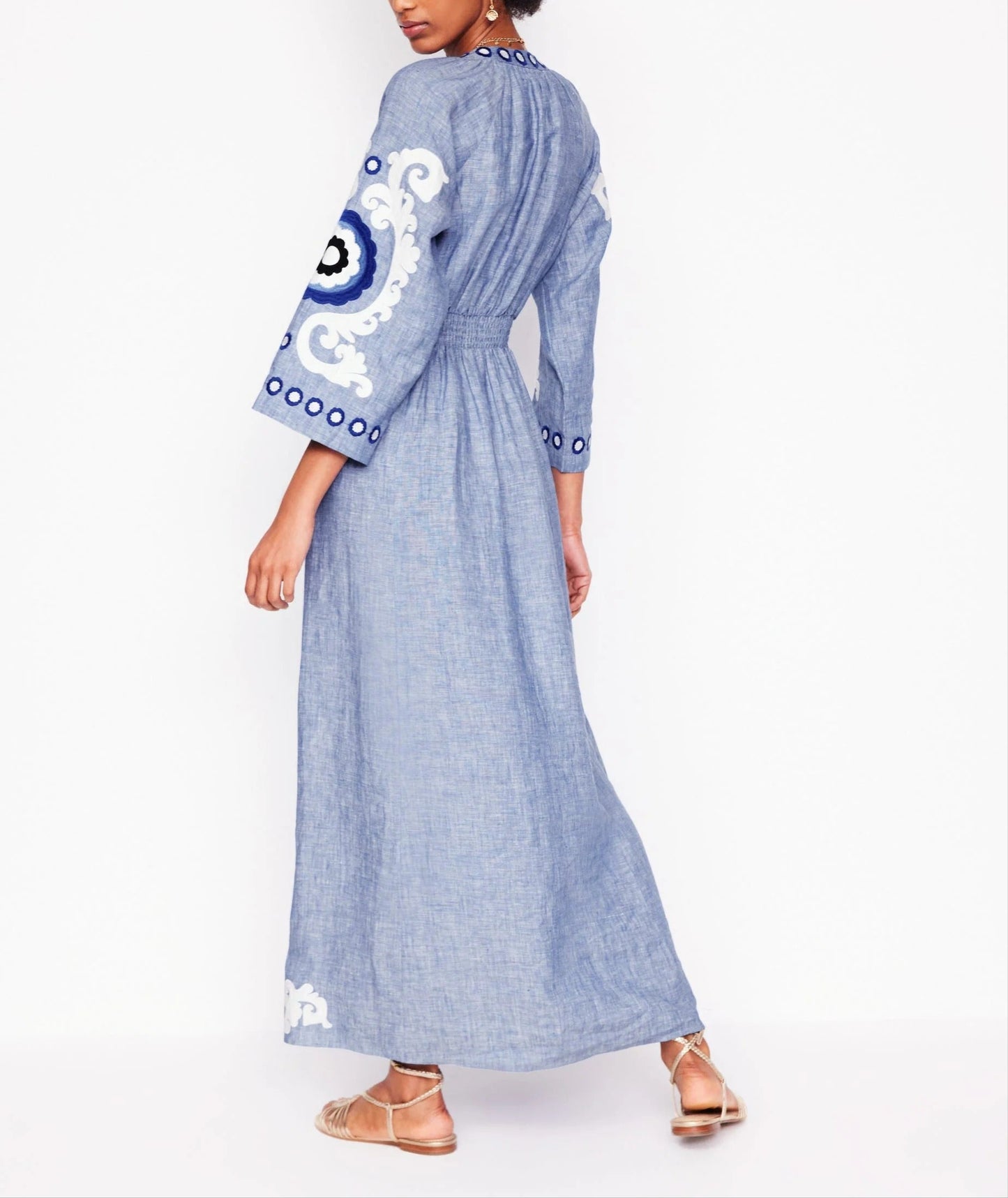 Linen Embroidered Dress
