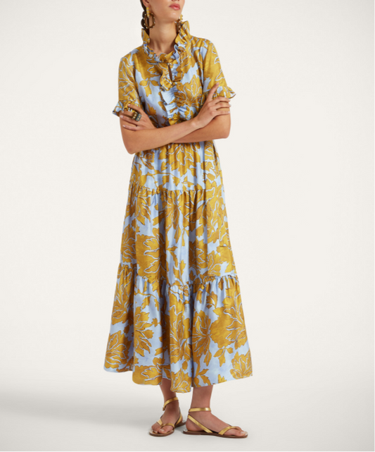 Gorgeous Floral Print V-Neck Maxi Dress