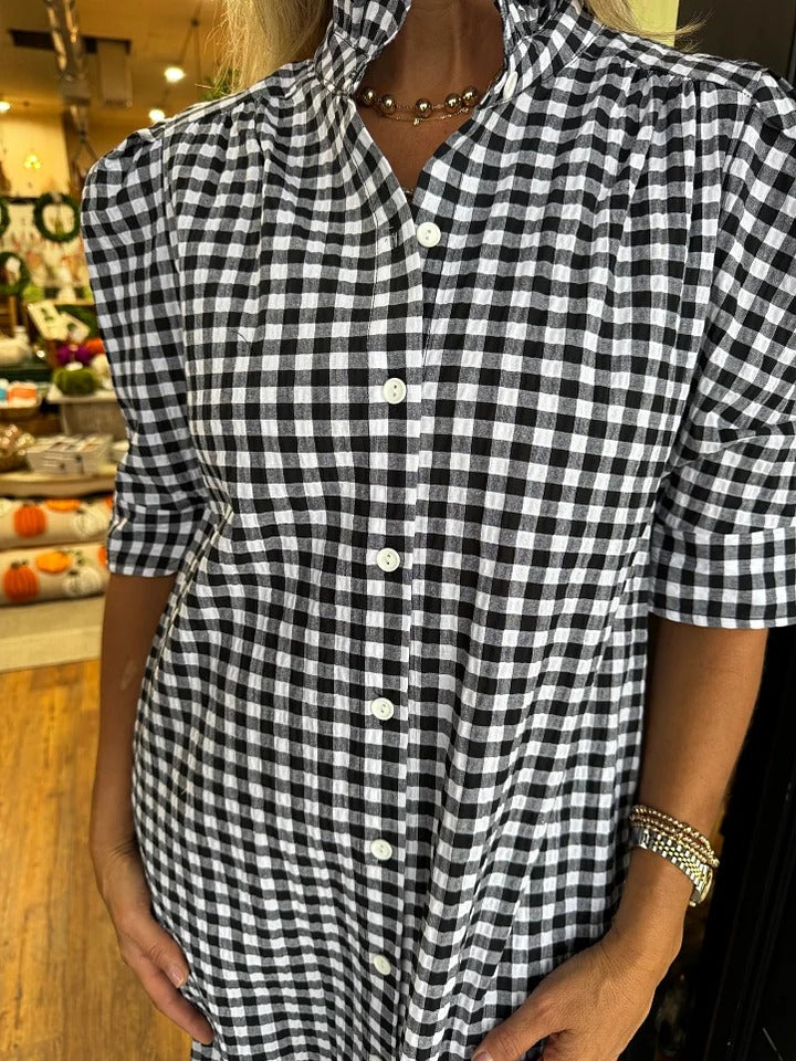 Classic Gingham Collared Dress