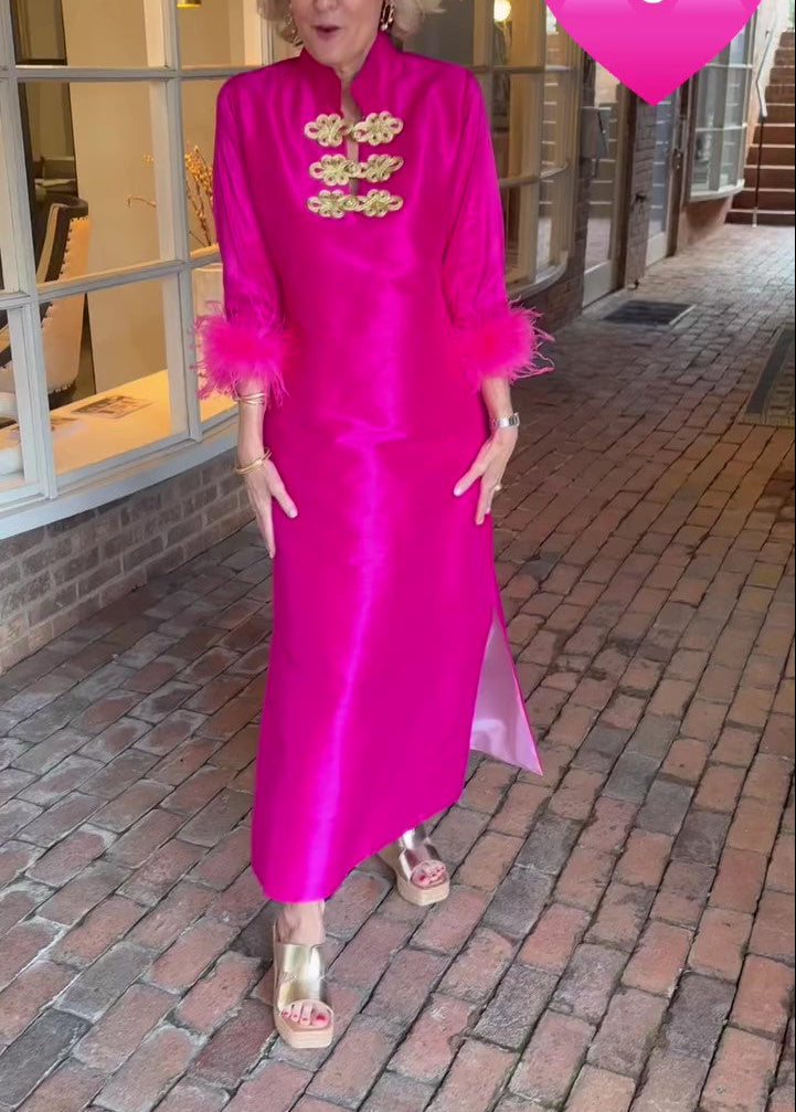 Gorgeous Pink Slit Maxi Dress