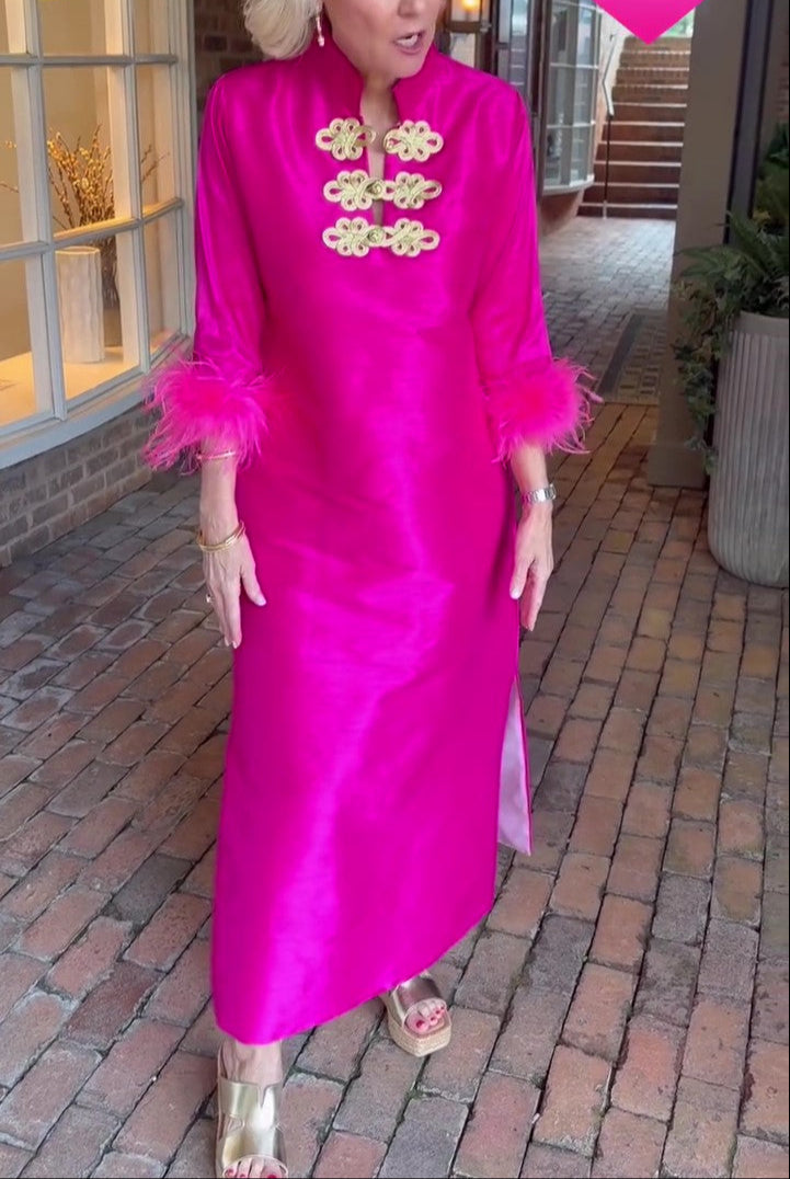 Gorgeous Pink Slit Maxi Dress