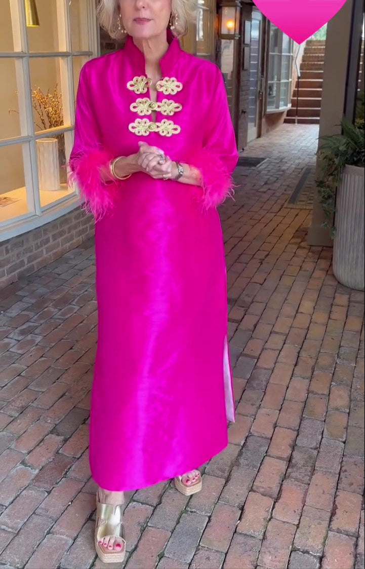 Gorgeous Pink Slit Maxi Dress