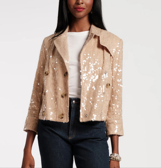 Fashion Double-breasted Sequin Jacket