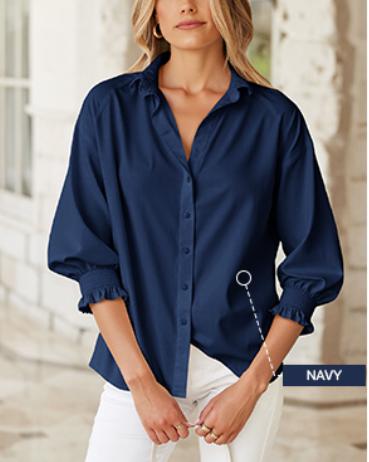 Smocked Sleeve Blouse