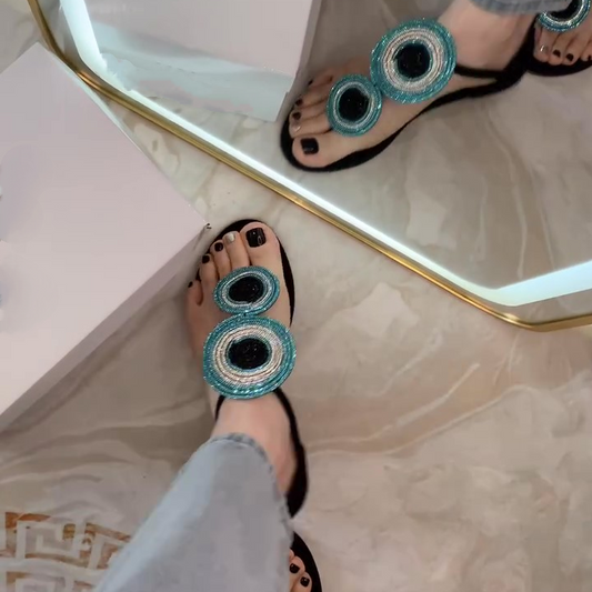 High Sense Fashion Rhinestone Flat Slippers