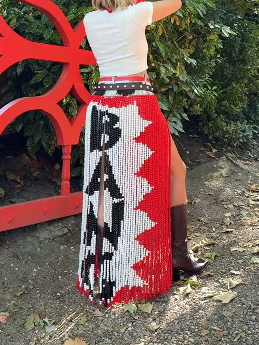 Fashion Letter Beaded Belt