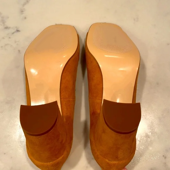 Open Toe Suede Block Heels