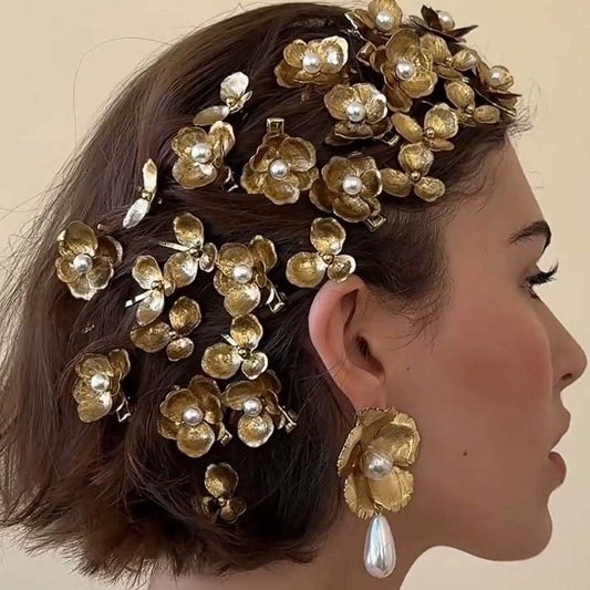 Vintage Pearl Flower Hairpin Side Clip Hair Accessories