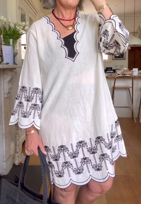 Breezy Embroidered Loose Dress