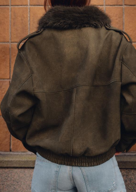 Chic Suede Faux Fur Jacket