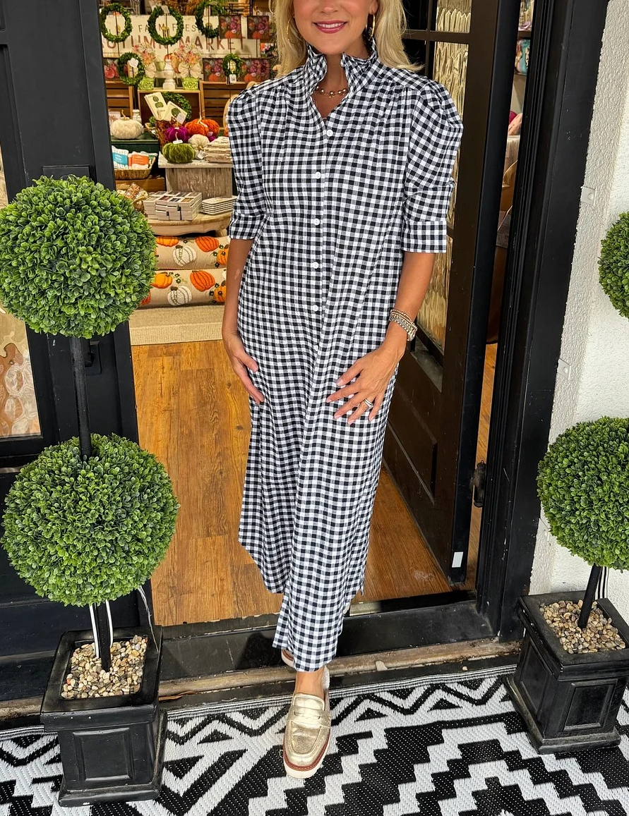 Classic Gingham Collared Dress