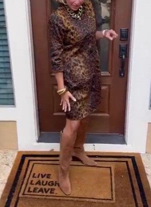 Leopard Shirt Midi Dress